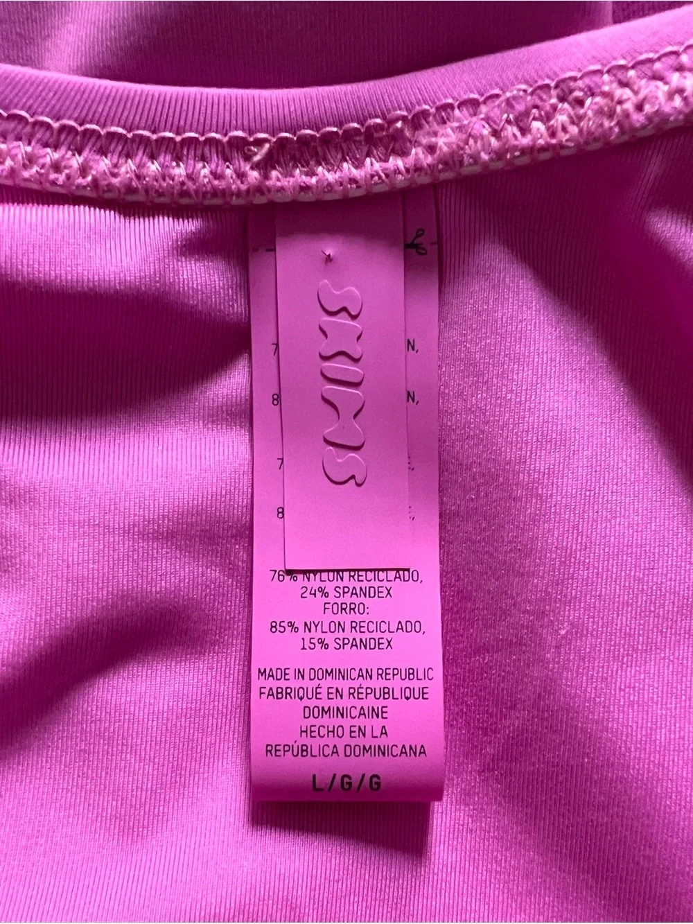 SKIMS Signature Swim Scoop Neck One Piece Neon Orchid - Size Large